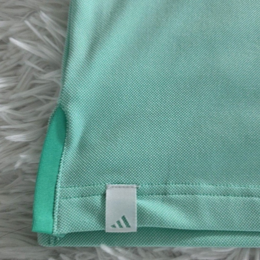 Adidas Golf Mens XL Climacool Polo Shirt Mint Green Glenmore Logo Short Sleeve - Picture 6 of 8